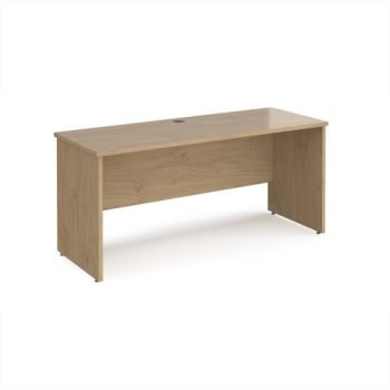 Maestro 25 straight desk 1600mm x 600mm - Kendal Oak Top with panel end leg - MP616KO