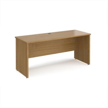 Maestro 25 straight desk 1600mm x 600mm - Oak Top with panel end leg - MP616O