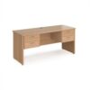Maestro 25 straight desk 1600mm x 600mm with two x 2 drawer pedestals - Beech top with panel end leg - MP616P22B