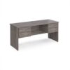 Maestro 25 straight desk 1600mm x 600mm with two x 2 drawer pedestals - Grey Oak Top with panel end leg - MP616P22GO