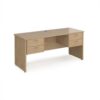 Maestro 25 straight desk 1600mm x 600mm with two x 2 drawer pedestals - Kendal Oak Top with panel end leg - MP616P22KO
