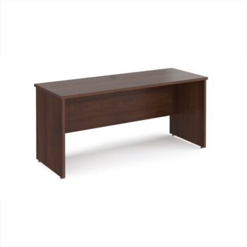 Maestro 25 straight desk 1600mm x 600mm - Walnut top with panel end leg - MP616W