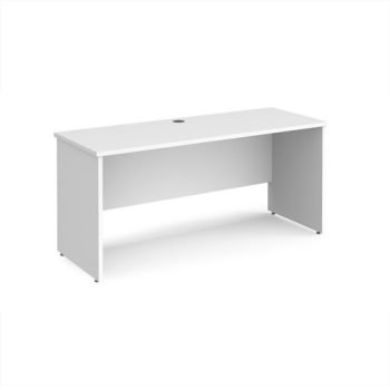 Maestro 25 straight desk 1600mm x 600mm - White Top with panel end leg - MP616WH