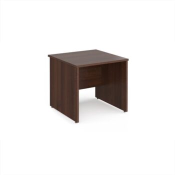 Maestro 25 straight desk 800mm x 800mm - Walnut top with panel end leg - MP8W