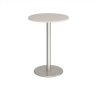 Monza circular poseur table with flat round brushed steel base 800mm - Light Grey - MPC800-BS-LG