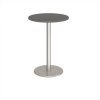 Monza circular poseur table with flat round brushed steel base 800mm - Onyx Grey - MPC800-BS-OG