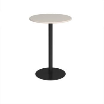 Monza circular poseur table with flat round black base 800mm - Light Grey - MPC800-K-LG