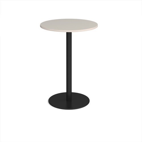 Monza circular poseur table with flat round black base 800mm - Light Grey - MPC800-K-LG