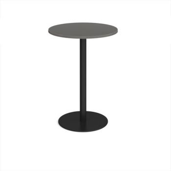 Monza circular poseur table with flat round black base 800mm - Onyx Grey - MPC800-K-OG