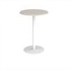Monza circular poseur table with flat round white base 800mm - Light Grey - MPC800-WH-LG