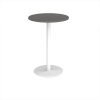 Monza circular poseur table with flat round white base 800mm - Onyx Grey - MPC800-WH-OG