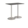 Monza rectangular poseur table with flat round brushed steel bases 1200mm x 800mm - Onyx Grey - MPR1200-BS-OG
