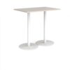 Monza rectangular poseur table with flat round white bases 1200mm x 800mm - Light Grey - MPR1200-WH-LG