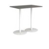Monza rectangular poseur table with flat round white bases 1200mm x 800mm - Onyx Grey - MPR1200-WH-OG