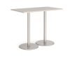 Monza rectangular poseur table with flat round brushed steel bases 1400mm x 800mm - Light Grey - MPR1400-BS-LG