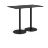 Monza rectangular poseur table with flat round black bases 1400mm x 800mm - Black - MPR1400-K-BK