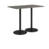 Monza rectangular poseur table with flat round black bases 1400mm x 800mm - Onyx Grey - MPR1400-K-OG
