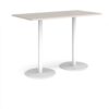 Monza rectangular poseur table with flat round white bases 1600mm x 800mm - Light Grey - MPR1600-WH-LG