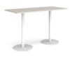 Monza rectangular poseur table with flat round white bases 1800mm x 800mm - Light Grey - MPR1800-WH-LG
