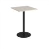 Monza square poseur table with flat round black base 800mm - Light Grey - MPS800-K-LG