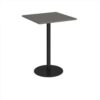 Monza square poseur table with flat round black base 800mm - Onyx Grey - MPS800-K-OG