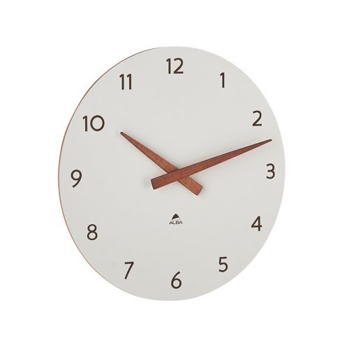 Orbit wall clock 300mm - Walnut & White - ORWC