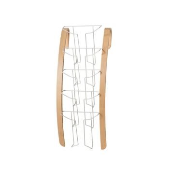 Ora wall mounted steel & wood display unit A4 5 compartments - Silver & Oak - ORWD