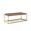 Parma rectangular coffee table with a matt gold steel frame and Venus top - PAR1100