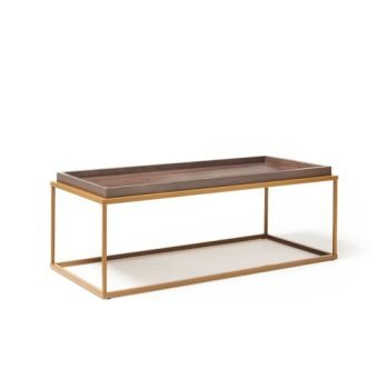Parma rectangular coffee table with a matt gold steel frame and Venus top - PAR1100