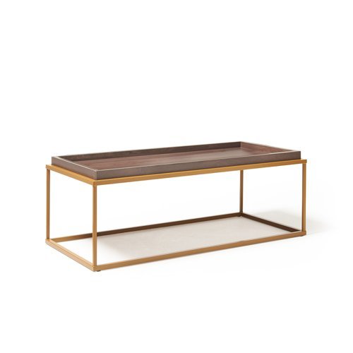 Parma rectangular coffee table with a matt gold steel frame and Venus top - PAR1100