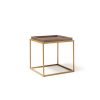 Parma square side table with a matt gold steel frame and Venus top - PAS500