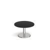 Pisa circular coffee table with round chrome base 800mm - Black - PCC800-BK