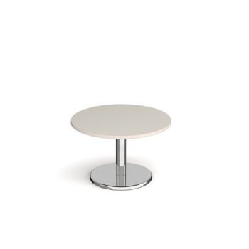 Pisa circular coffee table with round chrome base 800mm - Light Grey - PCC800-LG