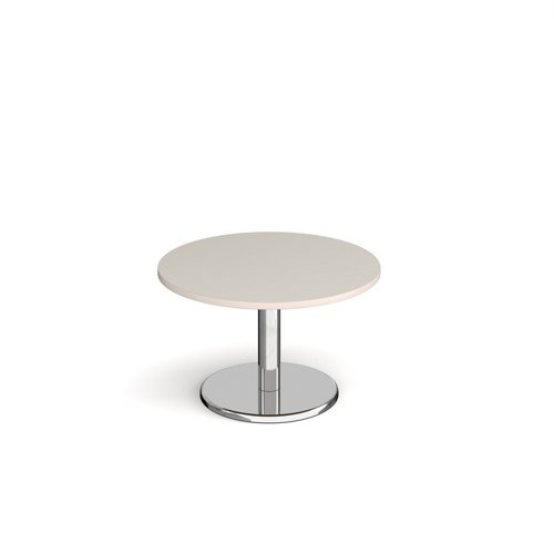 Pisa circular coffee table with round chrome base 800mm - Light Grey - PCC800-LG