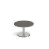 Pisa circular coffee table with round chrome base 800mm - Onyx Grey - PCC800-OG