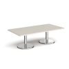 Pisa rectangular coffee table with round chrome bases 1600mm x 800mm - Light Grey - PCR1600-LG