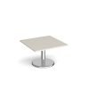 Pisa square coffee table with round chrome base 800mm - Light Grey - PCS800-LG
