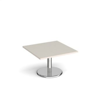Pisa square coffee table with round chrome base 800mm - Light Grey - PCS800-LG