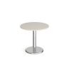 Pisa circular dining table with round chrome base 800mm - Light Grey - PDC800-LG