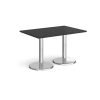 Pisa rectangular dining table with round chrome bases 1200mm x 800mm - Black - PDR1200-BK