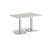 Pisa rectangular dining table with round chrome bases 1200mm x 800mm - Light Grey - PDR1200-LG