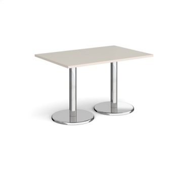 Pisa rectangular dining table with round chrome bases 1200mm x 800mm - Light Grey - PDR1200-LG