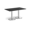 Pisa rectangular dining table with round chrome bases 1400mm x 800mm - Black - PDR1400-BK