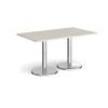 Pisa rectangular dining table with round chrome bases 1400mm x 800mm - Light Grey - PDR1400-LG