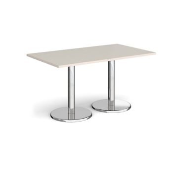Pisa rectangular dining table with round chrome bases 1400mm x 800mm - Light Grey - PDR1400-LG