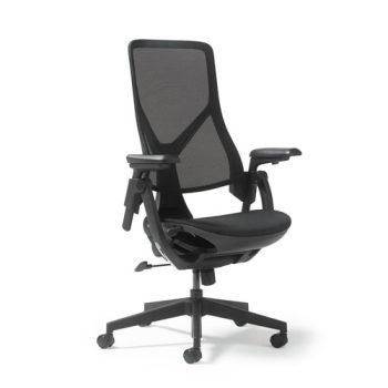 Pivot high back task chair with black mesh seat and back adjustable arms - PIV300MT1-K