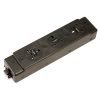 Under desk power bar 3 x UK sockets - black - PMK305-E