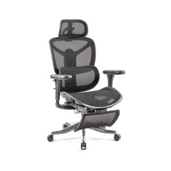 Poise mesh executive chair with headrest footrest & adjustable arms - POI300K2-K