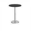 Pisa circular poseur table with round chrome base 800mm - Black - PPC800-BK