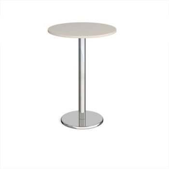 Pisa circular poseur table with round chrome base 800mm - Light Grey - PPC800-LG